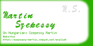 martin szepessy business card